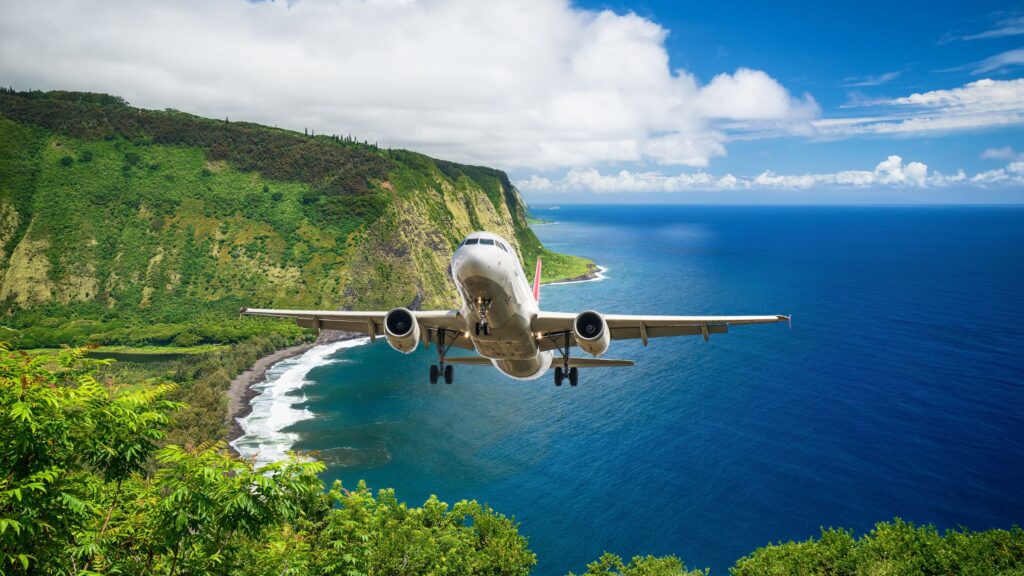 Airplane over hawaii