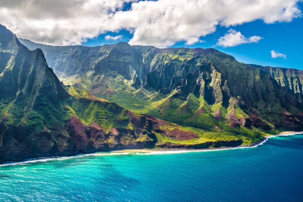 Hawaii coast and mountains