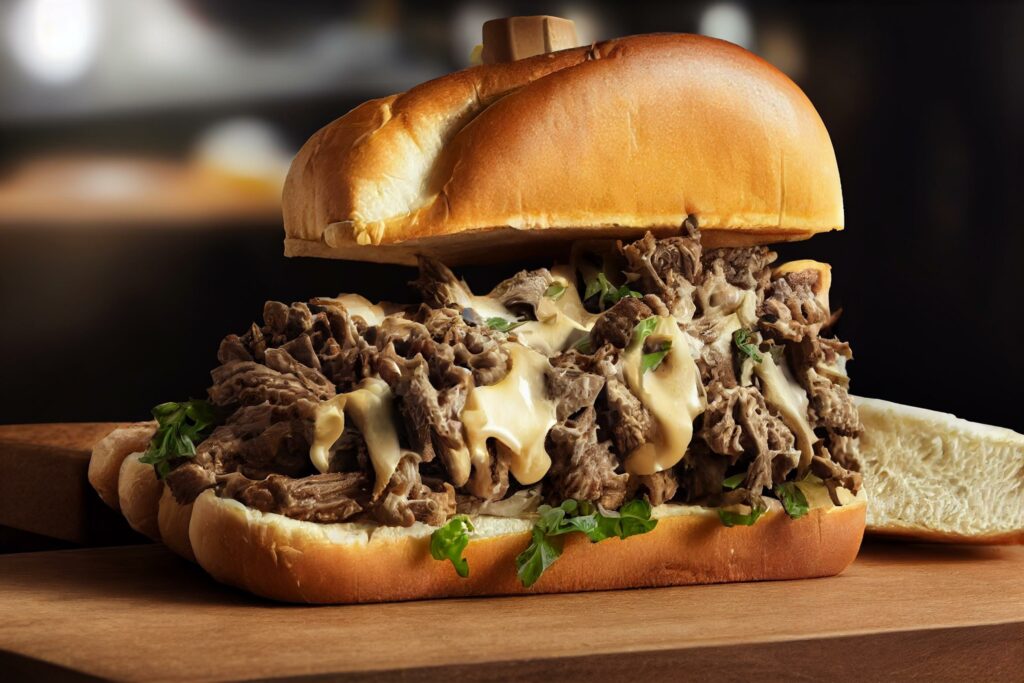 Cheesesteak with melted cheese