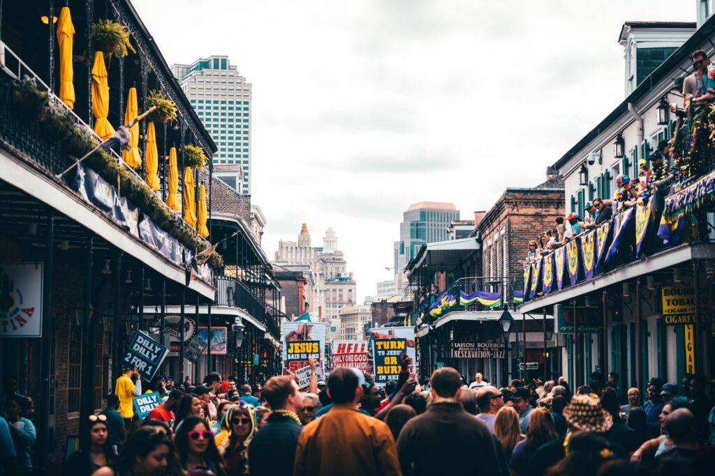 busy street in New Orleans
